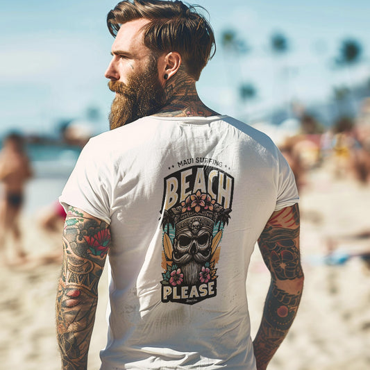 Maui Surfing - Premium T-Shirt mit zweiseitigem Druck