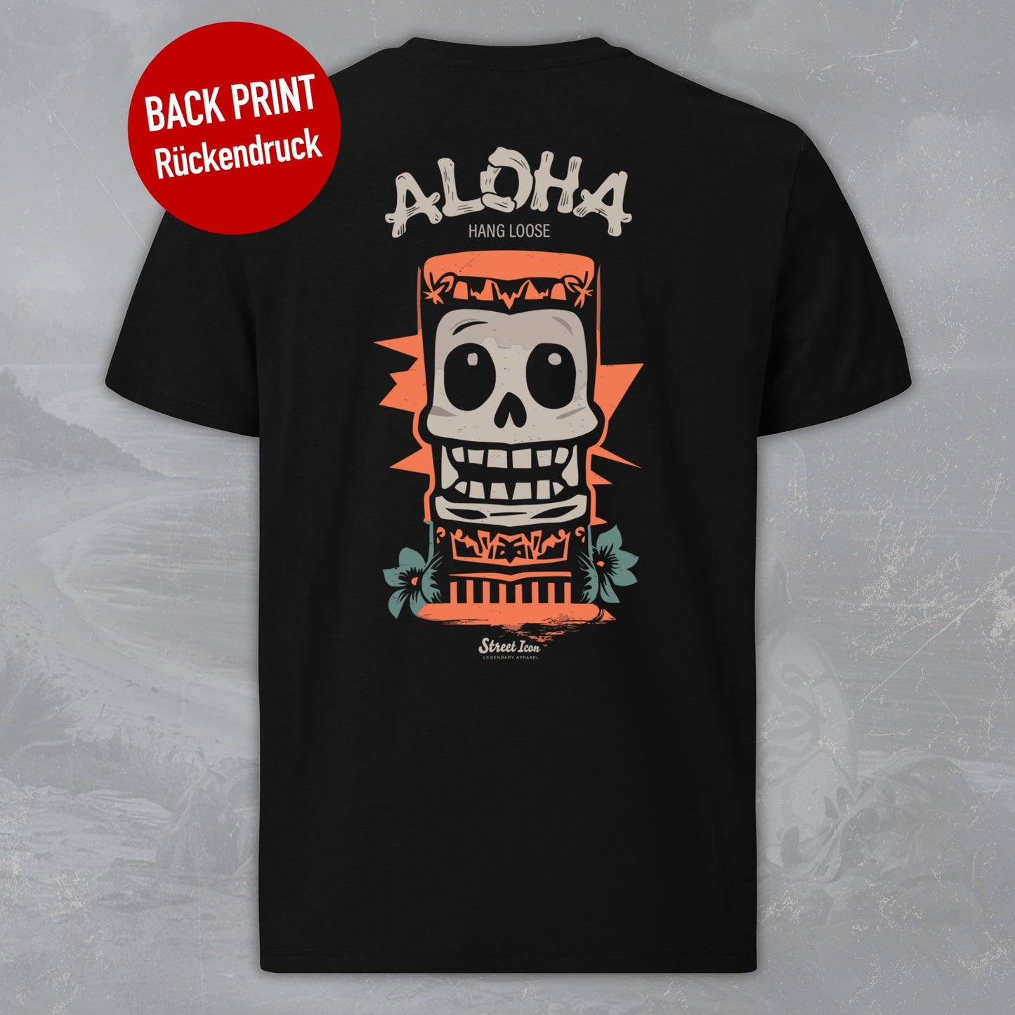 Aloha Hang Loose - Premium T-Shirt mit 2-seitigem Druck - Street Icon