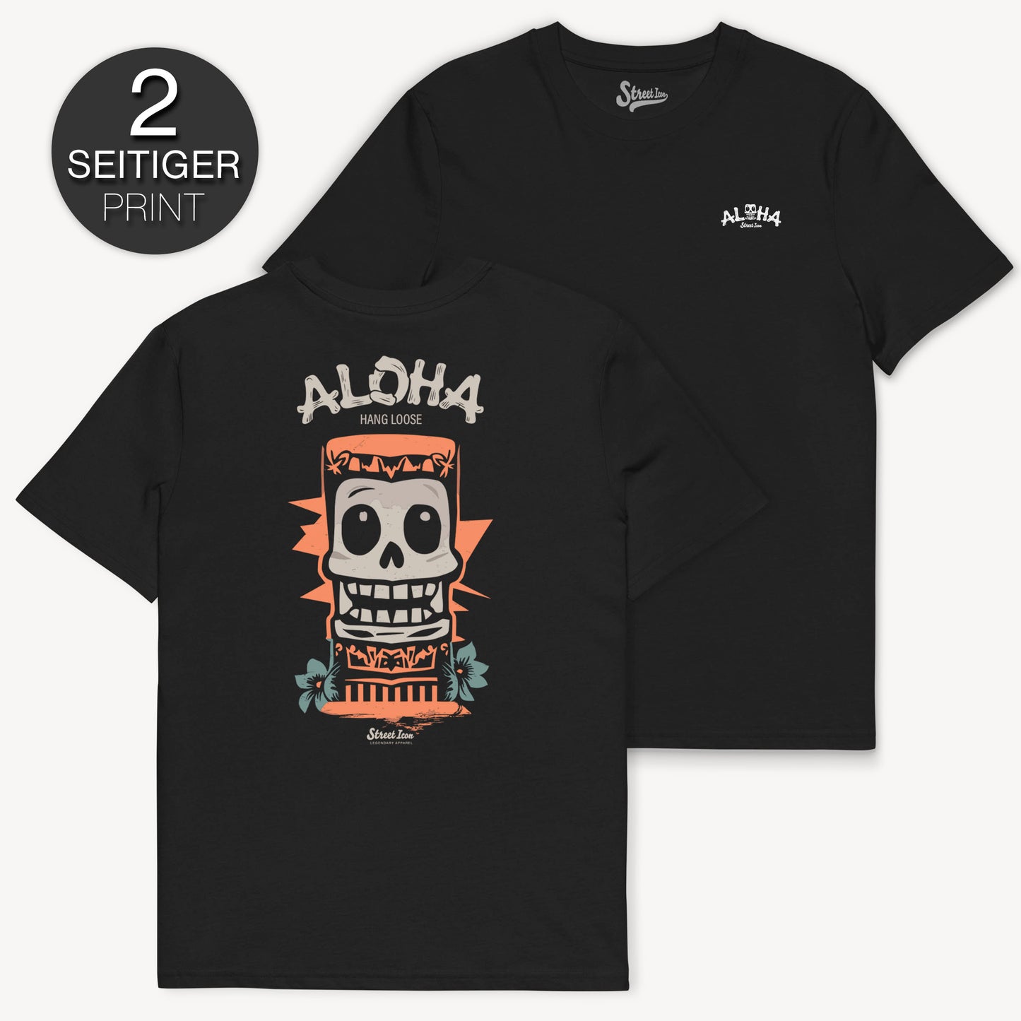 Aloha Hang Loose - Premium T-Shirt mit 2-seitigem Druck