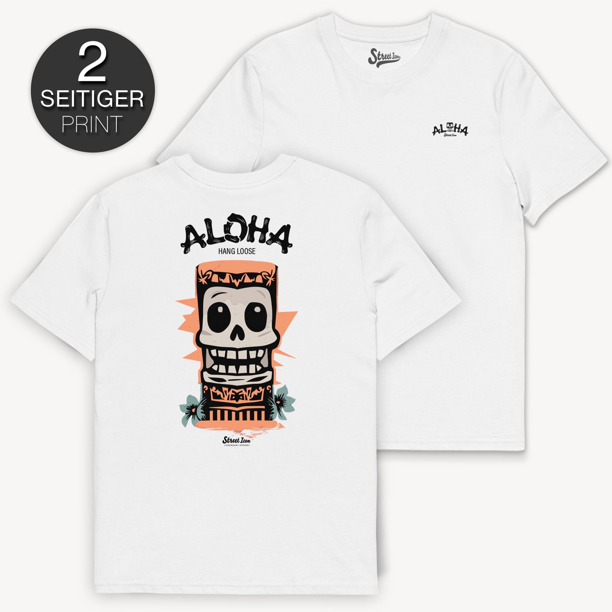Aloha Hang Loose - Premium T-Shirt mit 2-seitigem Druck - Street Icon
