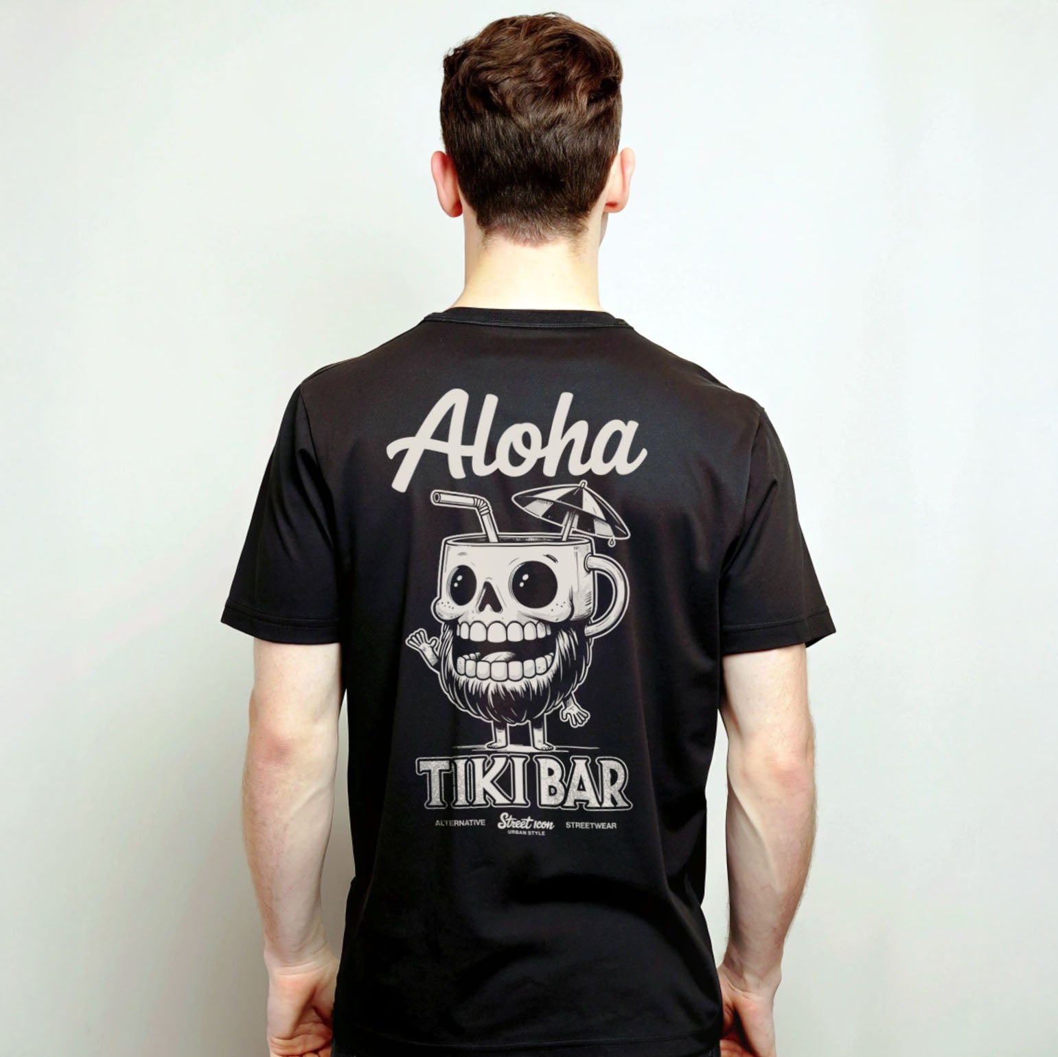 Aloha Cocktail Skull T-Shirt mit 2-seitigem Print - Street Icon