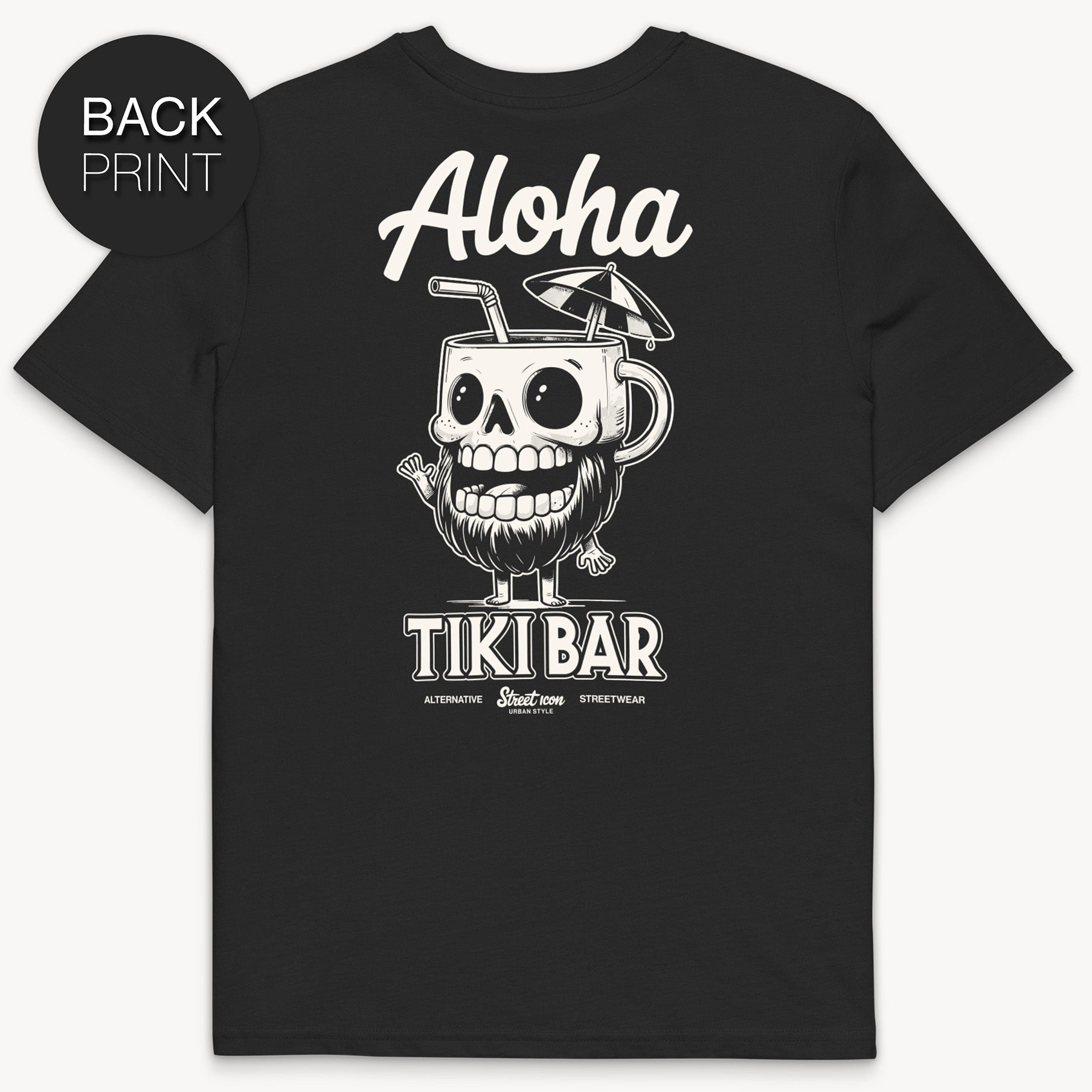 Aloha Cocktail Skull T-Shirt mit 2-seitigem Print - Street Icon
