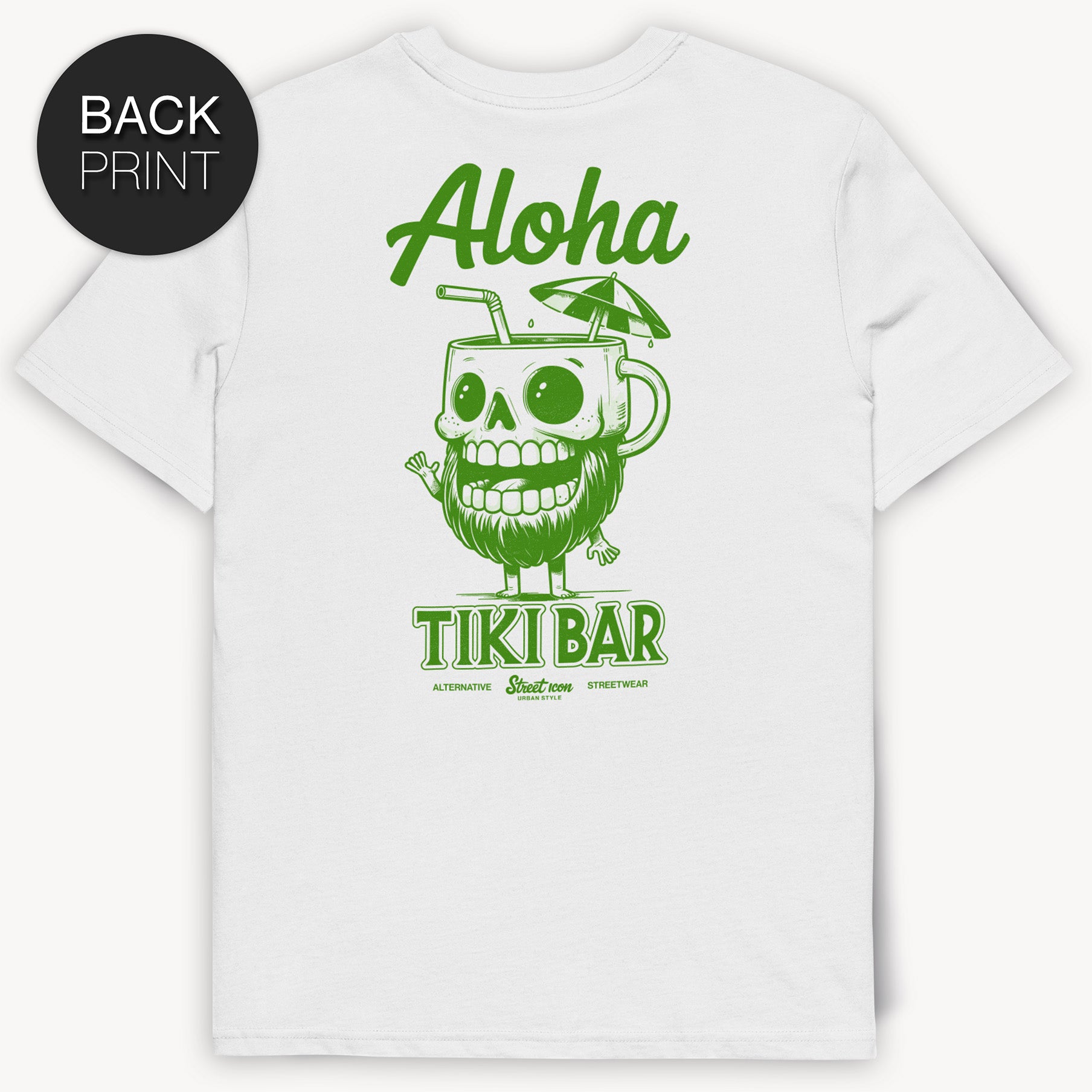 Aloha Cocktail Skull T-Shirt mit 2-seitigem Print - Street Icon