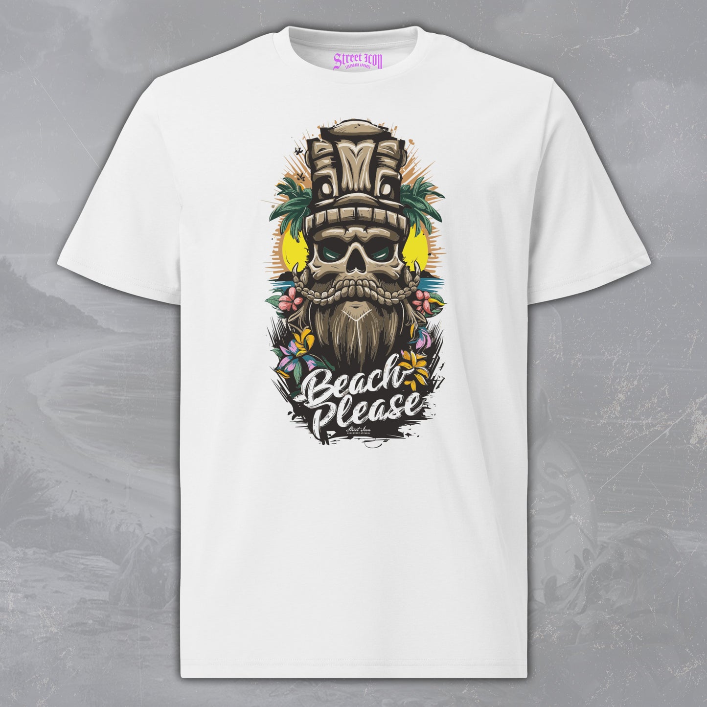 Tiki Skull (Model C) - Premium T-Shirt