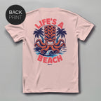 Life's a Beach Krake - Premium T-Shirt mit Backprint - Street Icon
