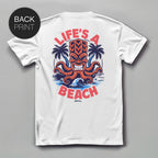 Life's a Beach Krake - Premium T-Shirt mit Backprint - Street Icon