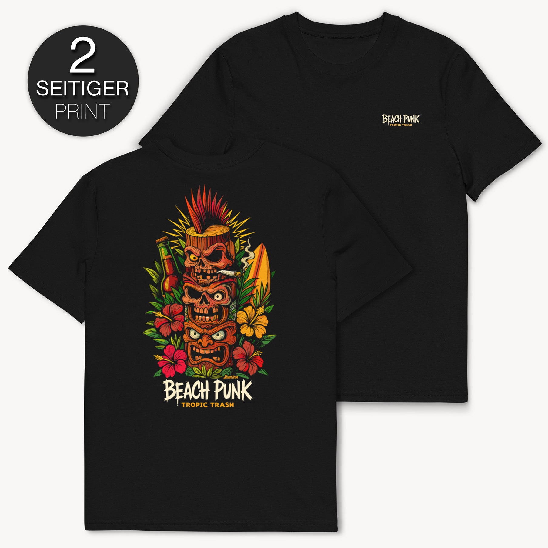 Beach Punk Totem T-Shirt, 2-seitiger Print