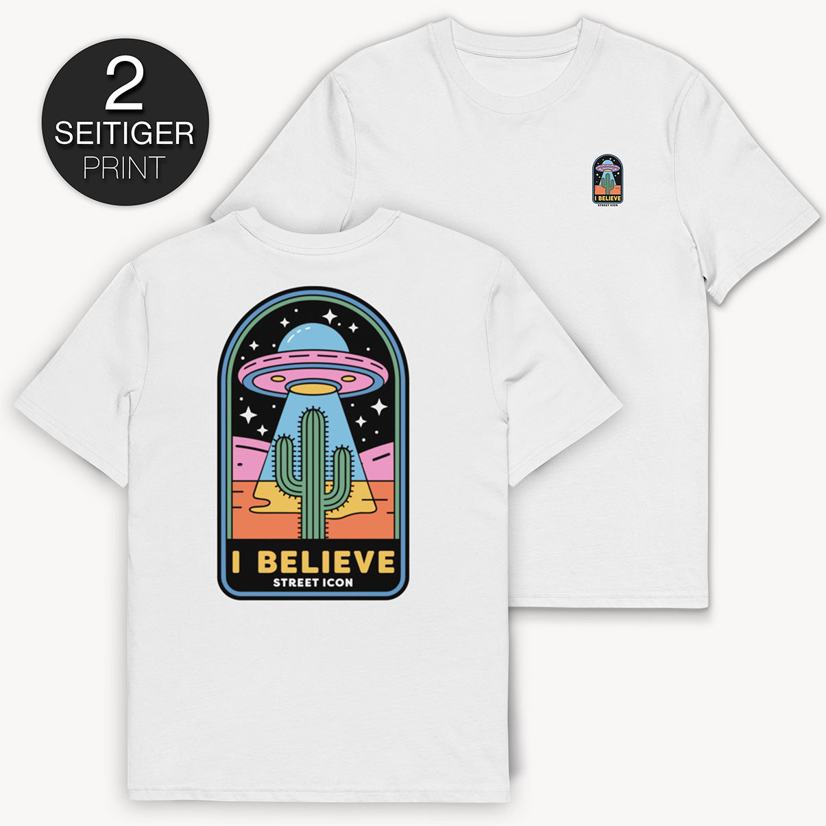 UFO - T-Shirt mit 2-seitigem Print