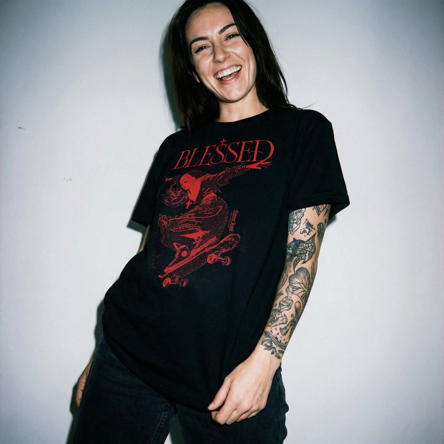 Blessed Heavy Cotton T-Shirt – Skating Nun Edition