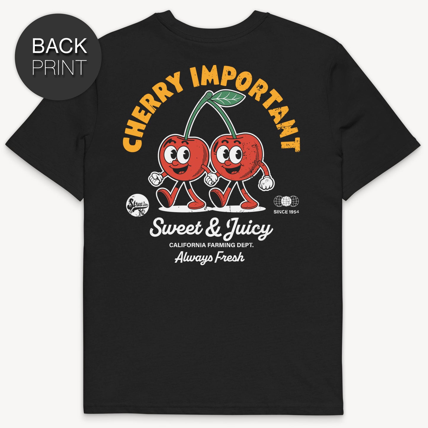 Cherry Important - T-Shirt mit 2-seitigem Druck