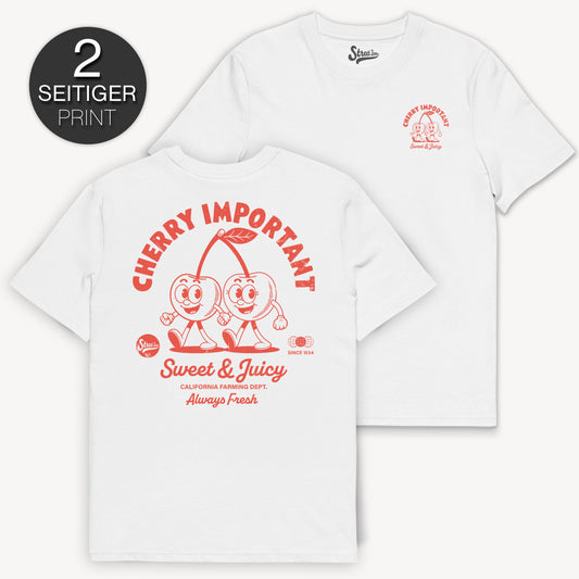 Cherry Important - T-Shirt mit 2-seitigem Druck