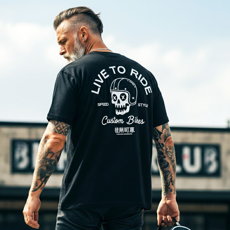Custom Skull T-Shirt mit Backprint