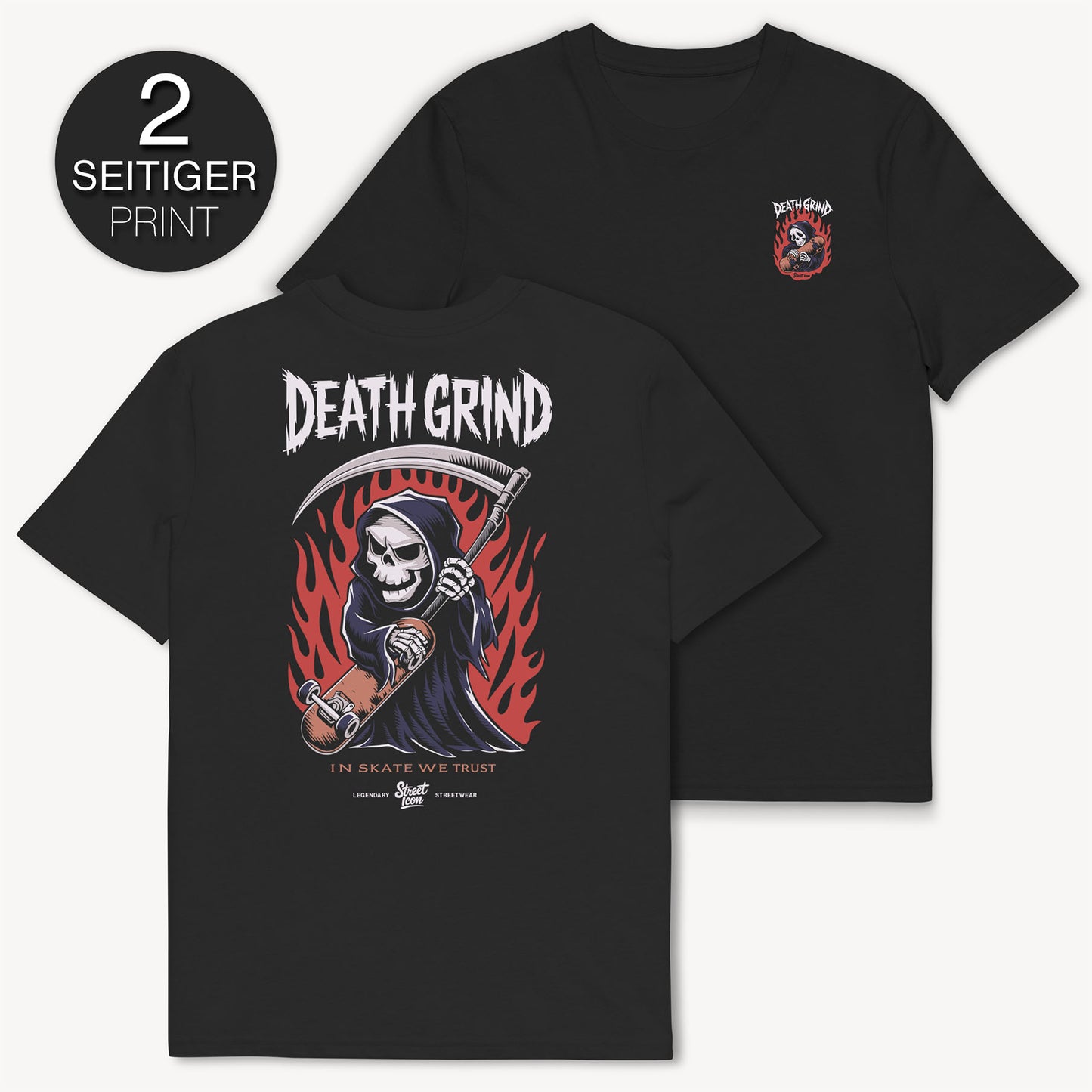 Death Grind T-Shirt mit 2-seitigem Print