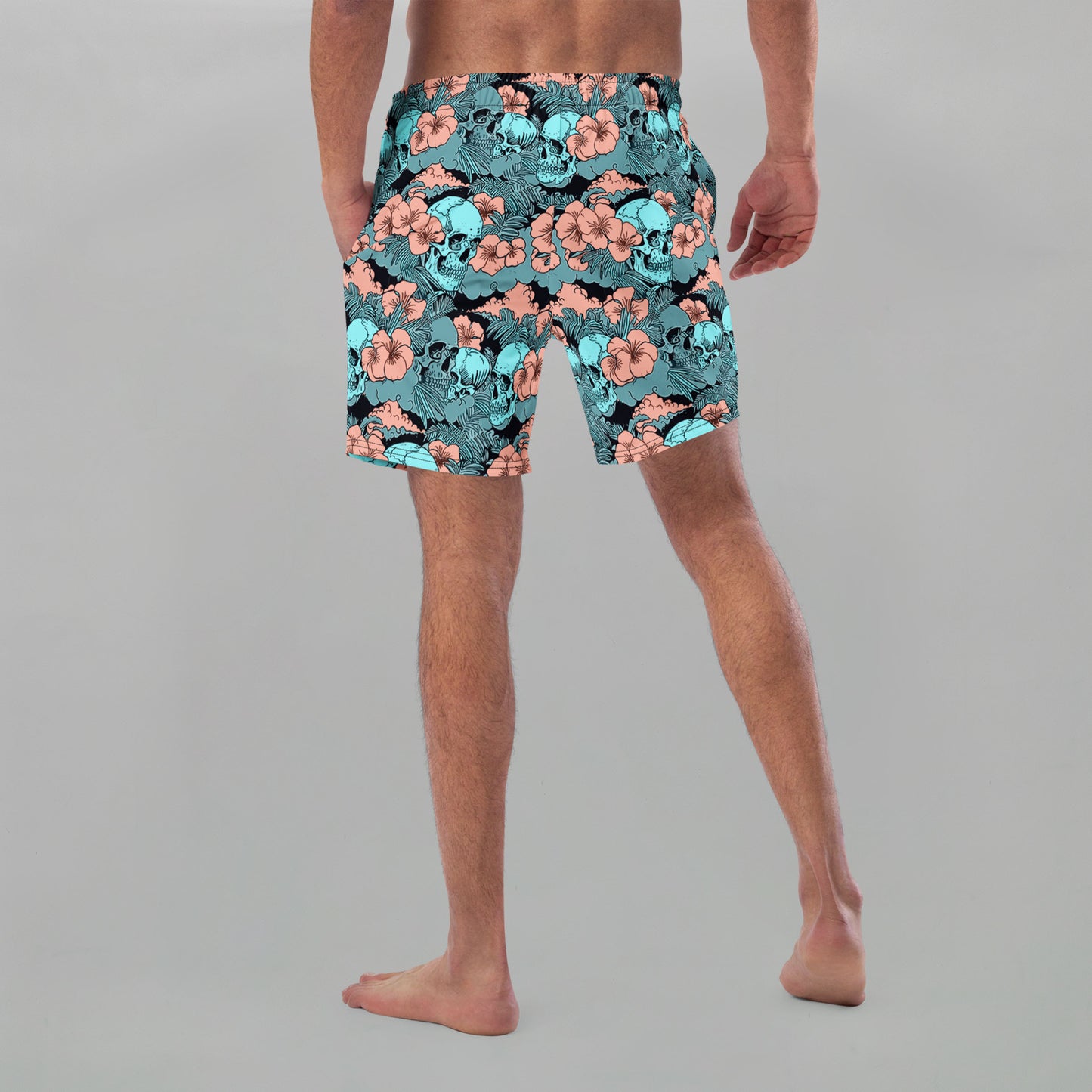 Flower Skull Art - Men's Swim Trunks