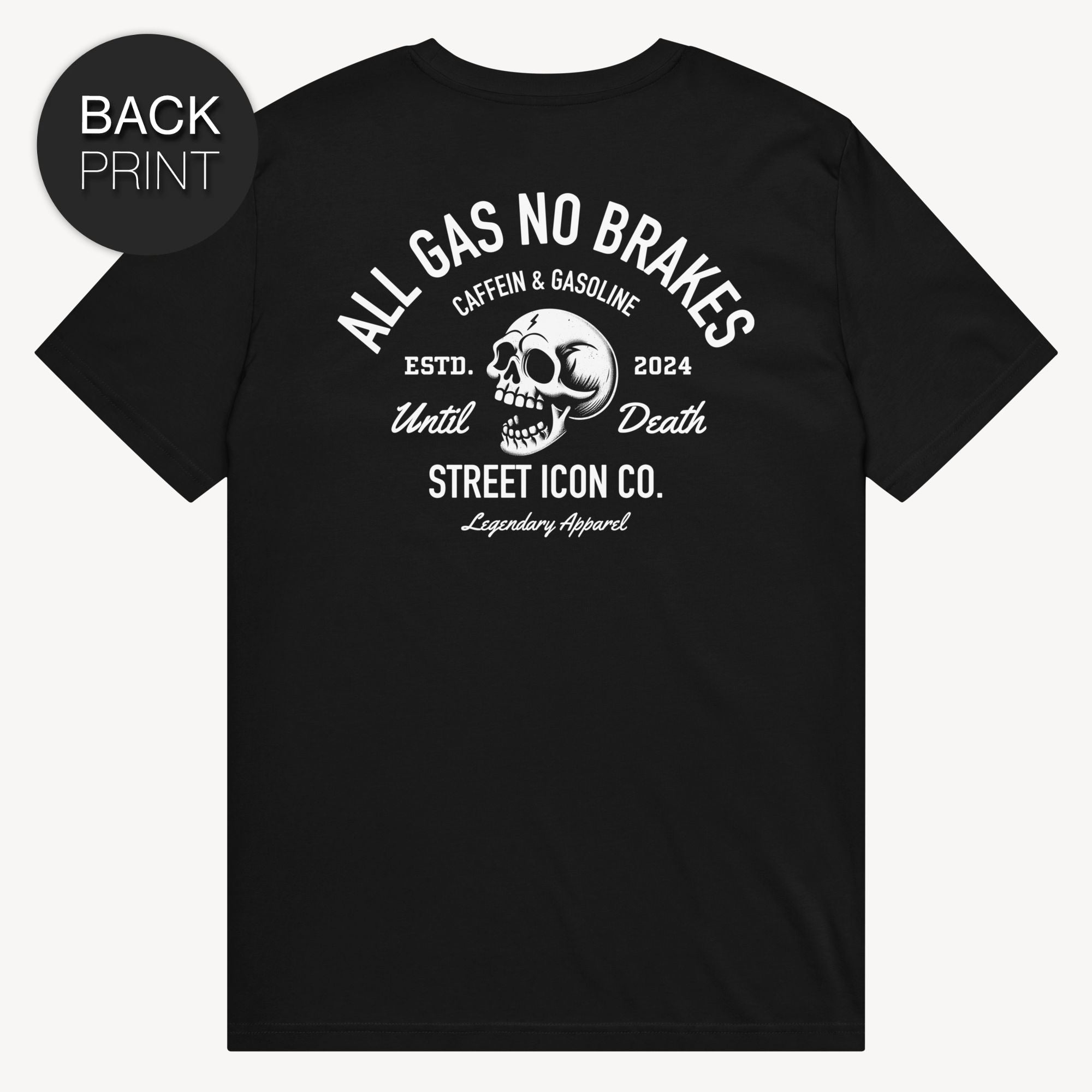 Gasoline Skull T-Shirt, mit Backprint