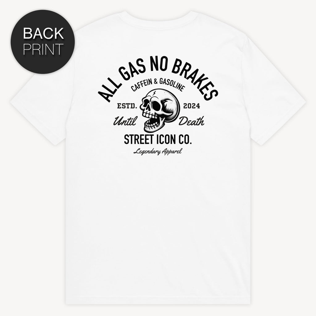 Gasoline Skull T-Shirt, mit Backprint