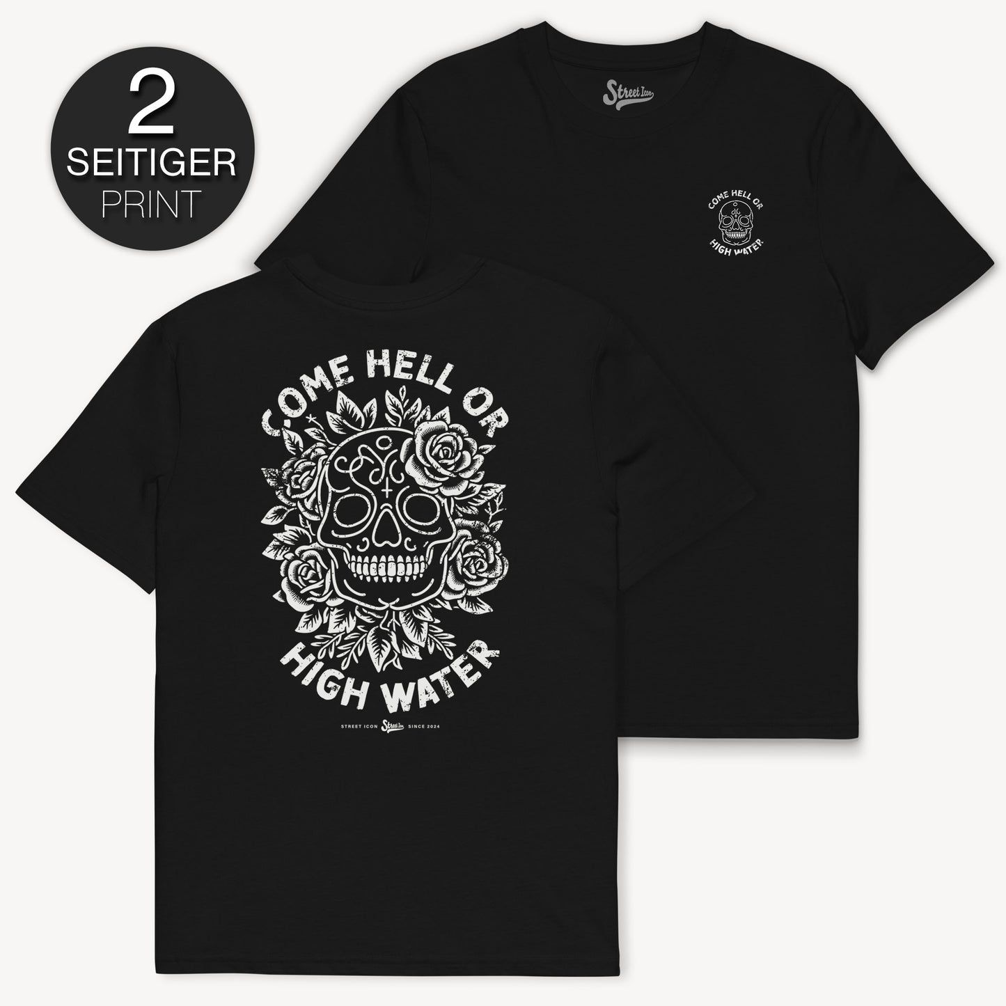 Hell Or High Water - Premium T-Shirt mit 2-seitigem Print