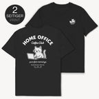 Home Office Cat T-Shirt mit 2-seitigem Print