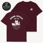Home Office Cat T-Shirt mit 2-seitigem Print