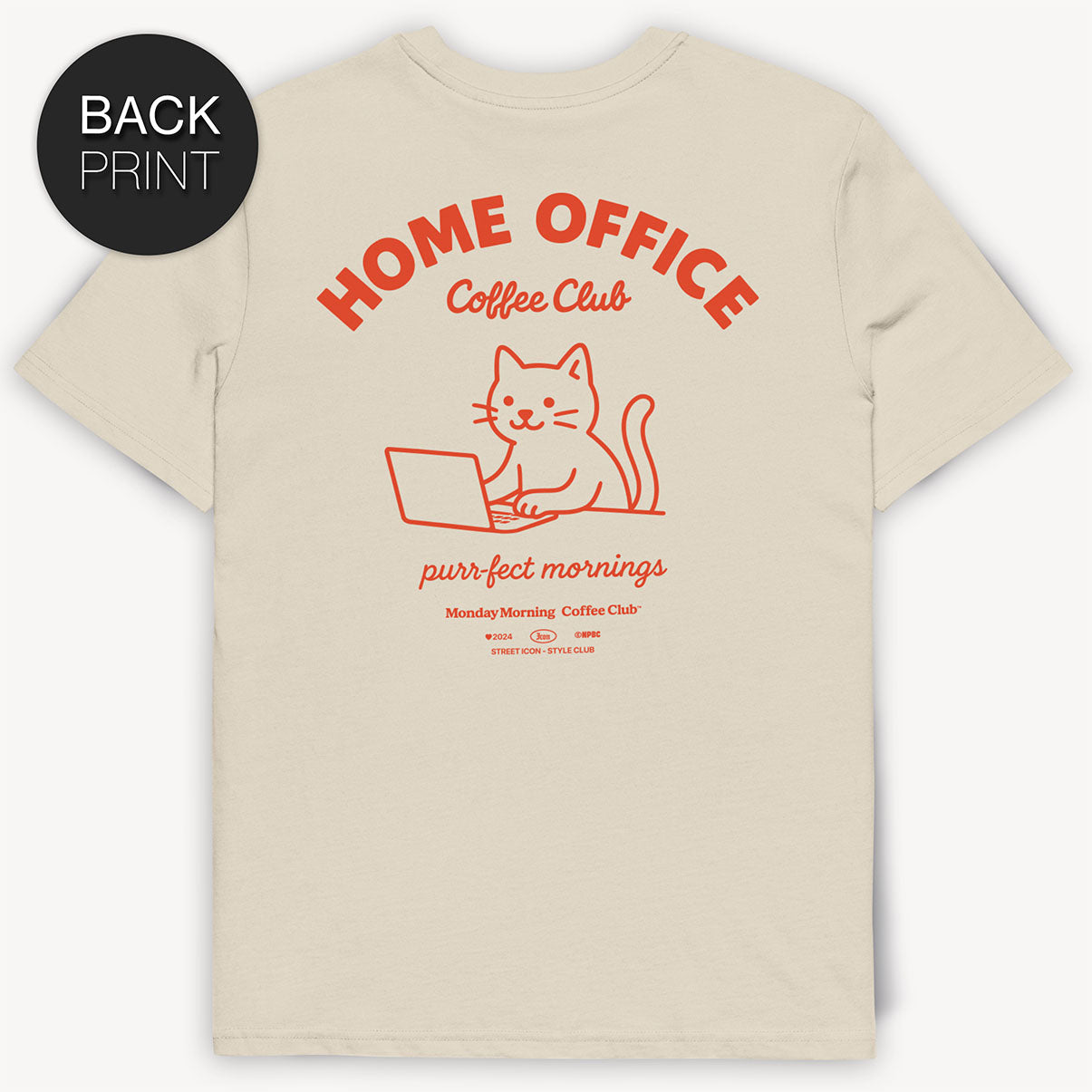 Home Office Cat T-Shirt mit 2-seitigem Print