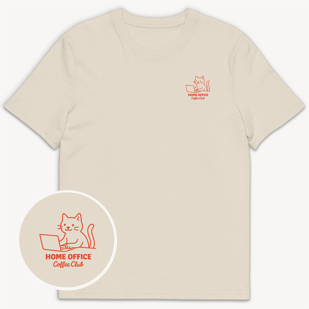 Home Office Cat T-Shirt mit 2-seitigem Print