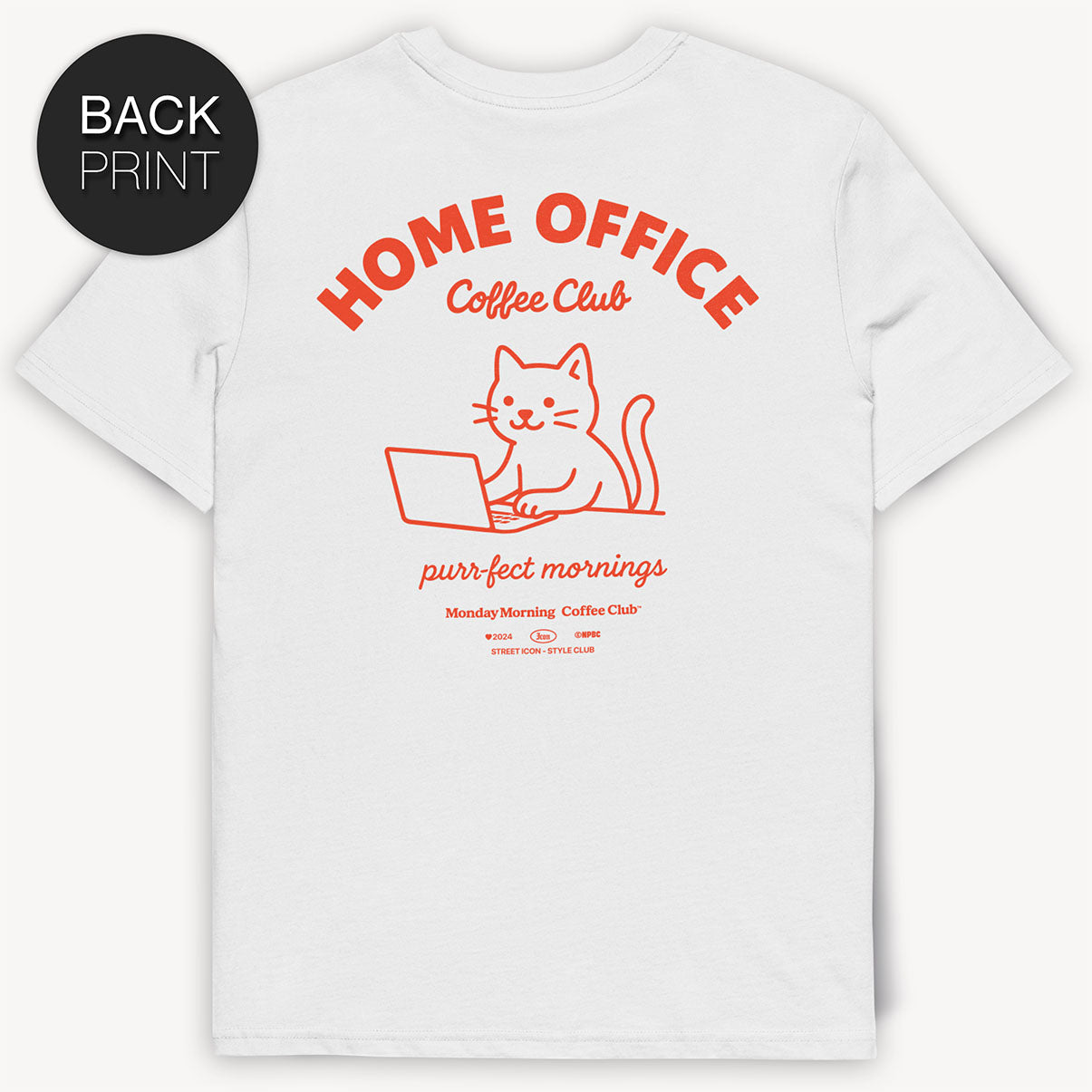 Home Office Cat T-Shirt mit 2-seitigem Print