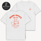 Home Office Cat T-Shirt mit 2-seitigem Print