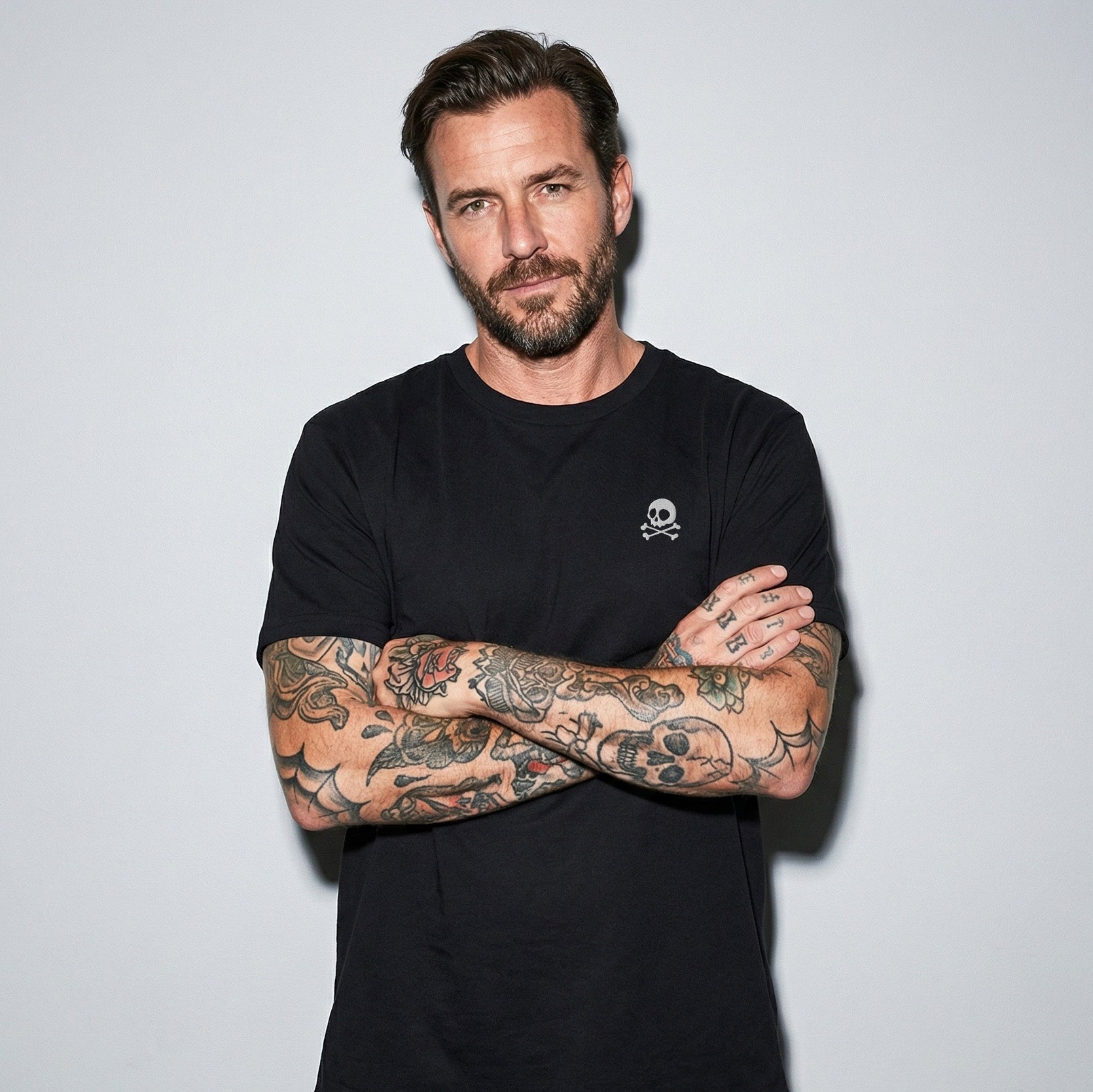 Jolly Roger T-Shirt mit Bruststick