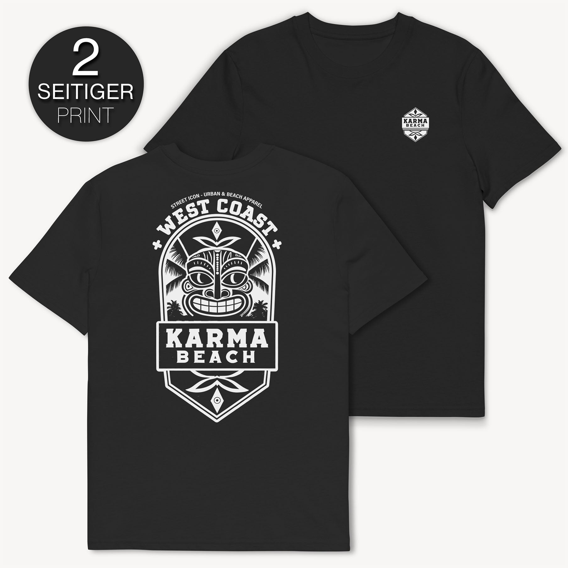 Karma Beach Emblem T-Shirt mit 2-seitigem Print - Street Icon