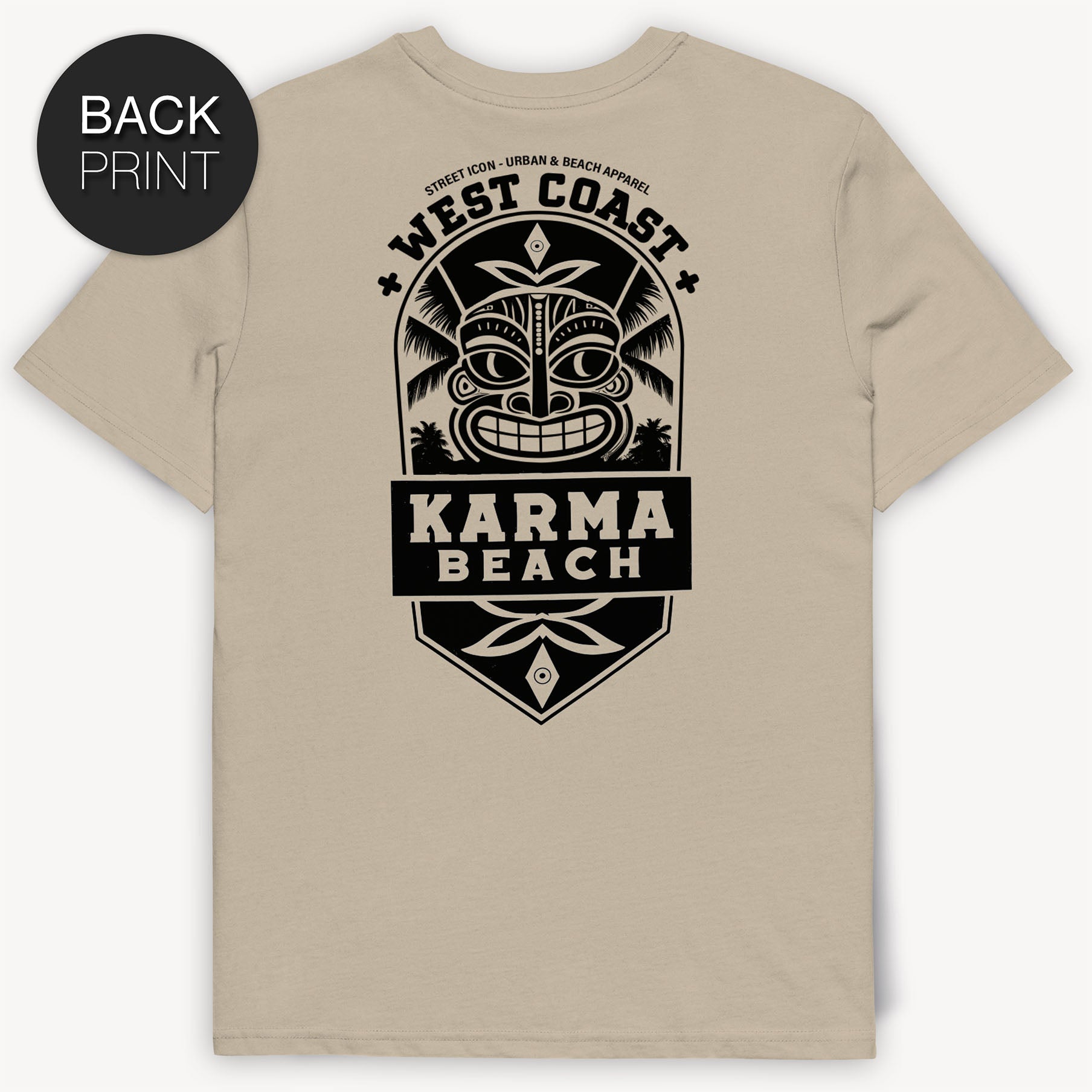 Karma Beach Emblem T-Shirt mit 2-seitigem Print - Street Icon