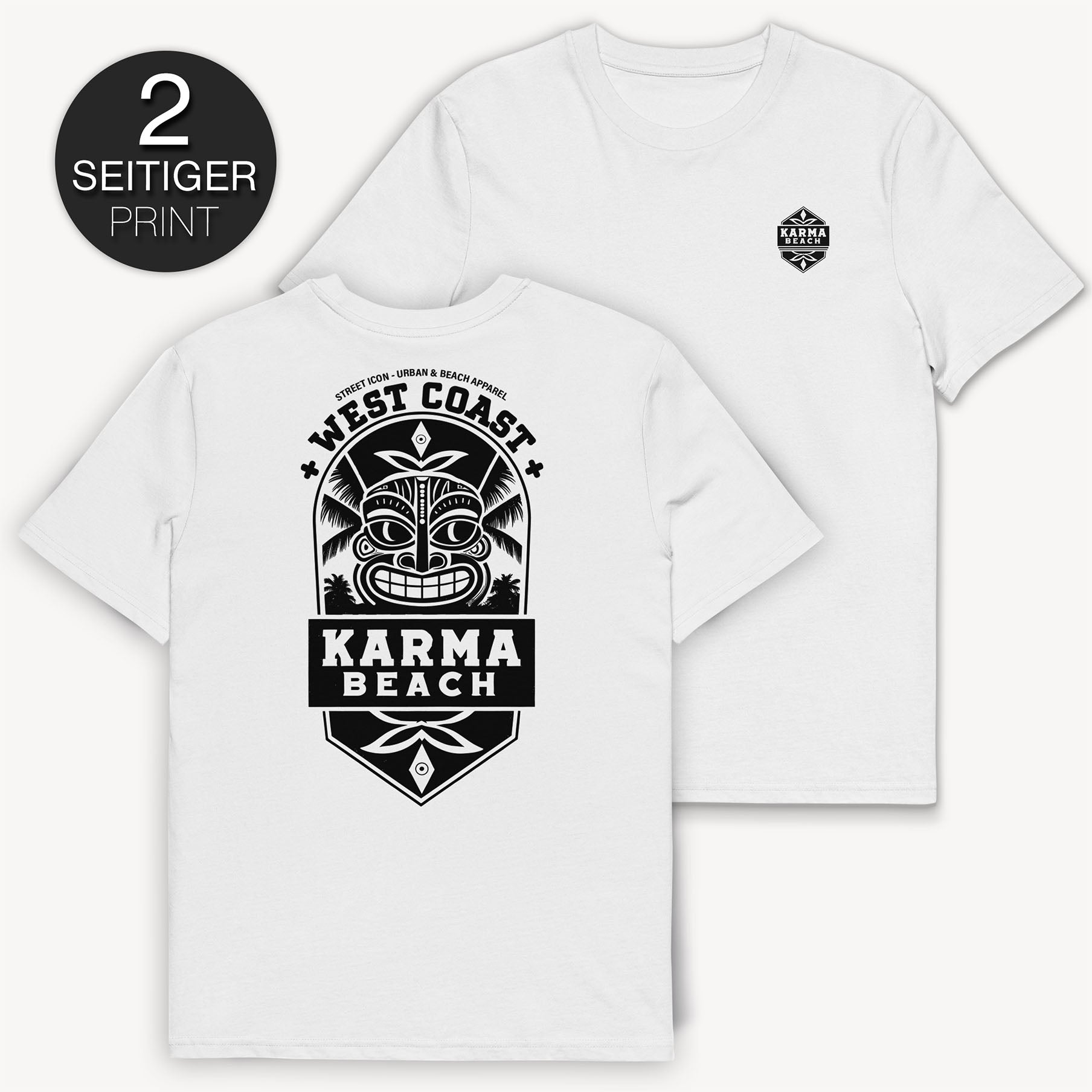 Karma Beach Emblem T-Shirt mit 2-seitigem Print - Street Icon