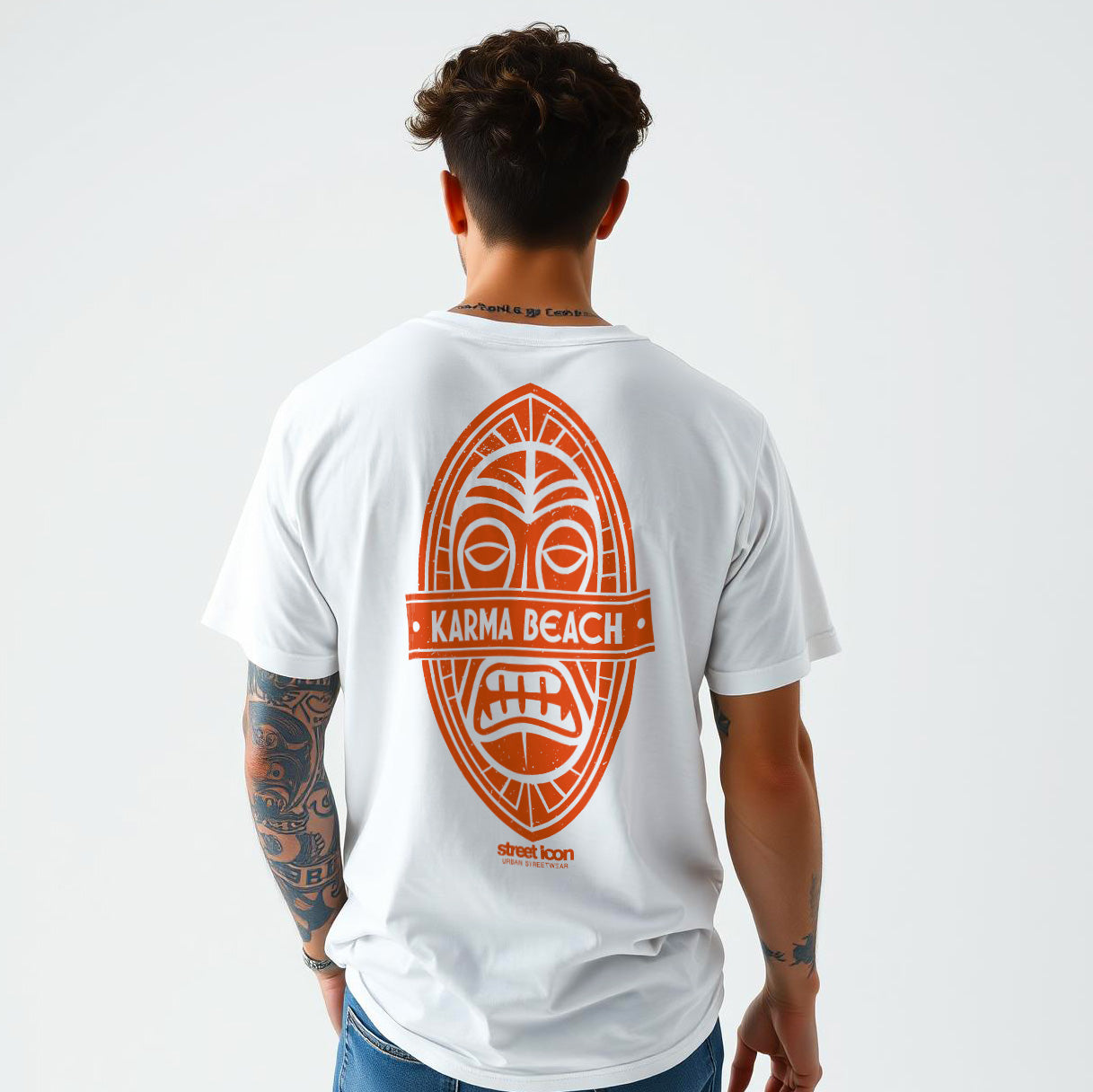Karma Beach Shield T-Shirt mit 2-seitigem Print - Street Icon