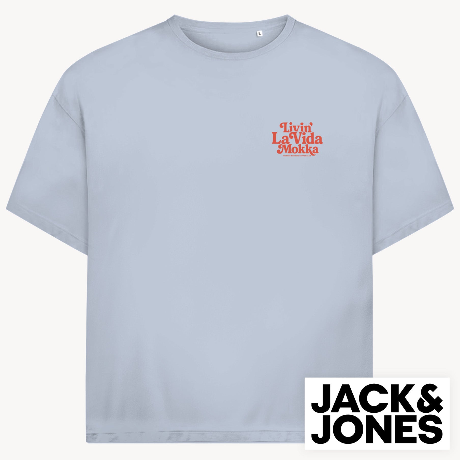 La Vida Mokka Jack & Jones Oversize T-Shirt, 2-seitiger Print