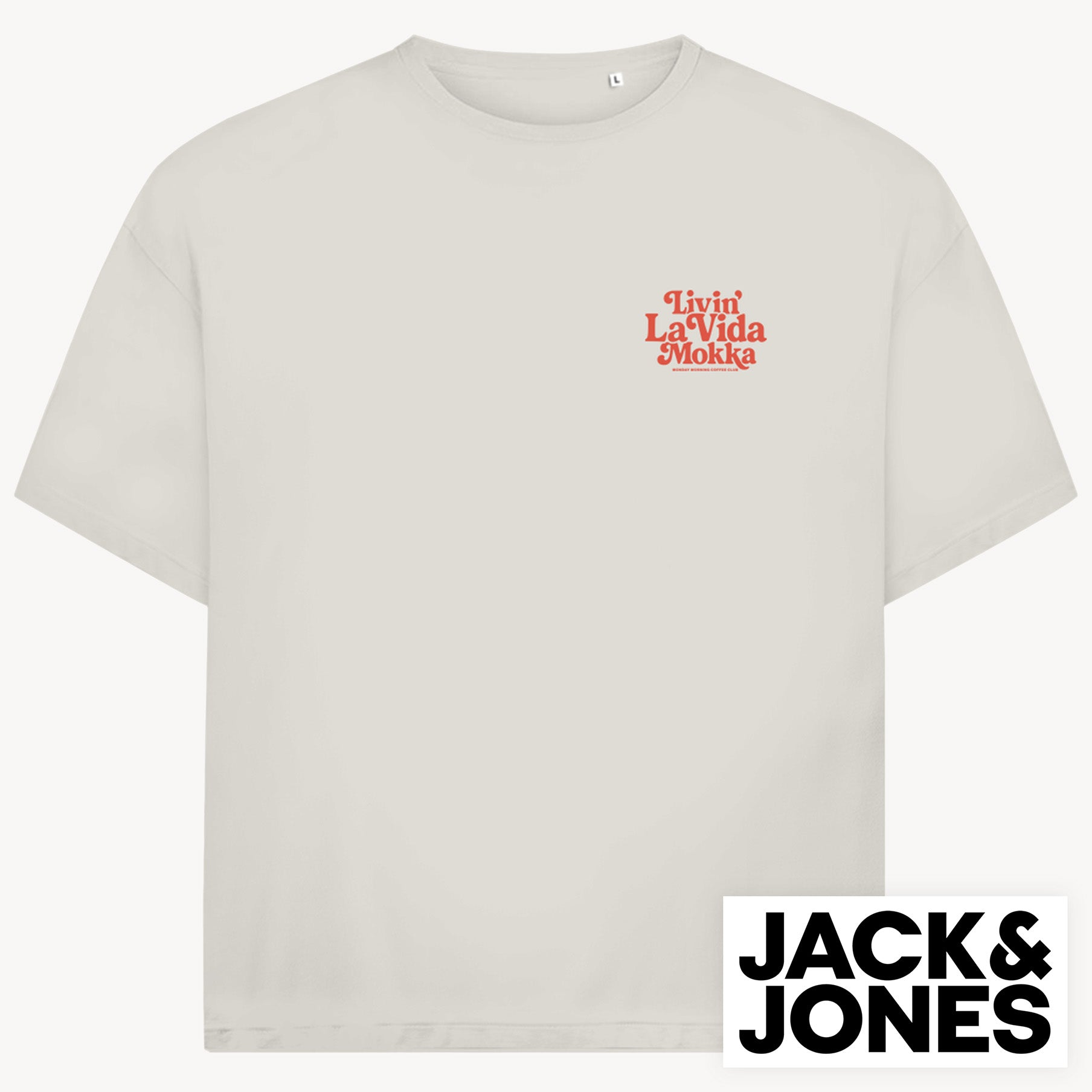 La Vida Mokka Jack & Jones Oversize T-Shirt, 2-seitiger Print