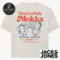 La Vida Mokka Jack & Jones Oversize T-Shirt, 2-seitiger Print