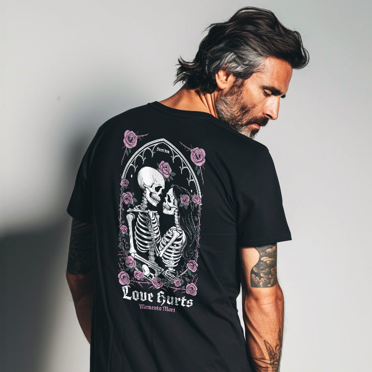 Love Hurts - Heavy Cotton T-Shirt with back print