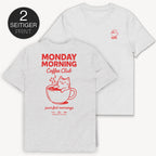 Coffee Cat T-Shirt mit 2-seitigem Print