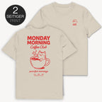 Coffee Cat T-Shirt mit 2-seitigem Print