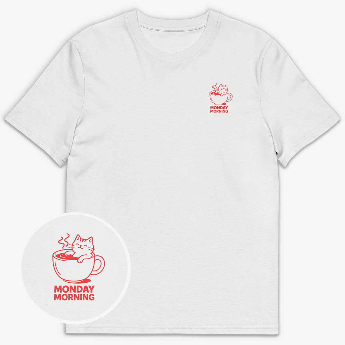Coffee Cat T-Shirt mit 2-seitigem Print