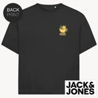 Coffee Cat Jack & Jones Oversize T-Shirt mit 2-seitigem Print