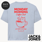 Coffee Cat Jack & Jones Oversize T-Shirt mit 2-seitigem Print