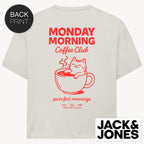 Coffee Cat Jack & Jones Oversize T-Shirt mit 2-seitigem Print