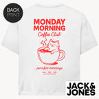 Coffee Cat Jack & Jones Oversize T-Shirt mit 2-seitigem Print