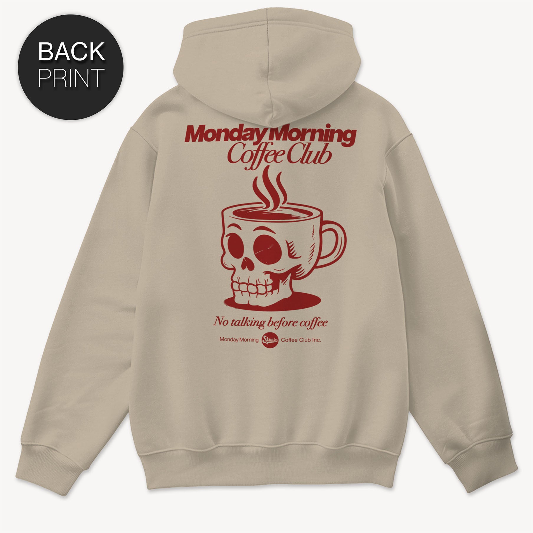 Monday Morning Coffee Club - Hoodie mit Back Print - Street Icon