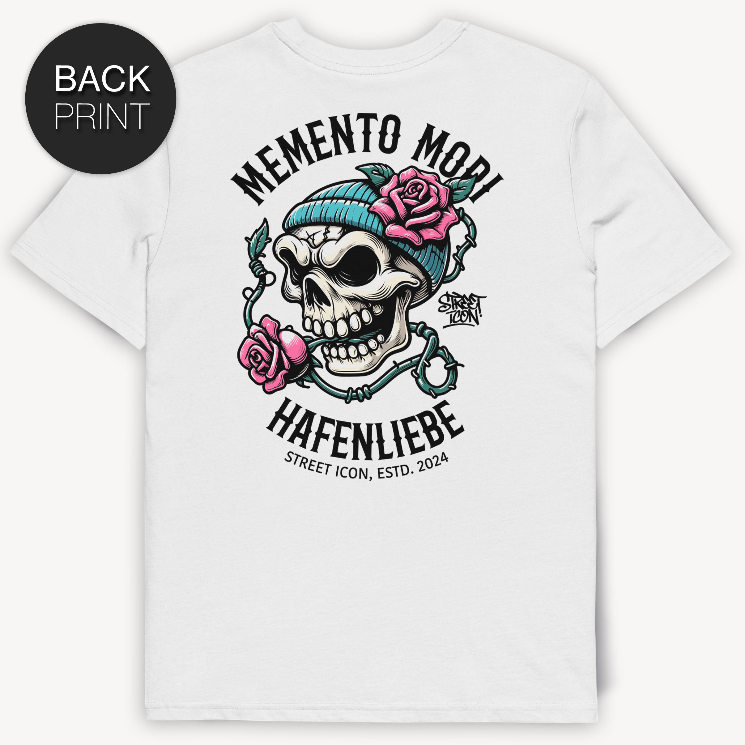 Memento Mori Skull - T-Shirt mit 2-seitigem Druck - Street Icon