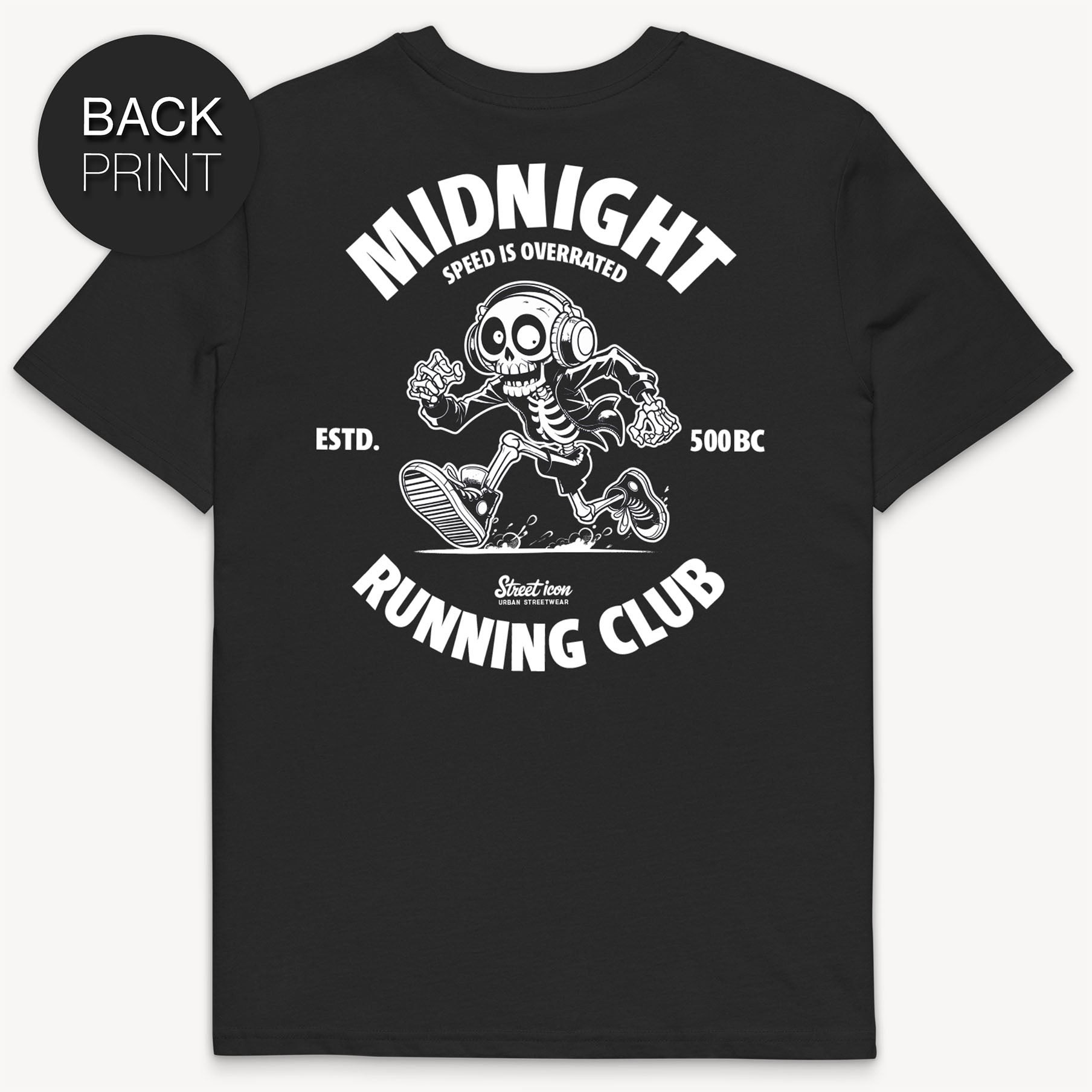 Midnight Running Club T-Shirt mit 2-seitigem Print - Street Icon