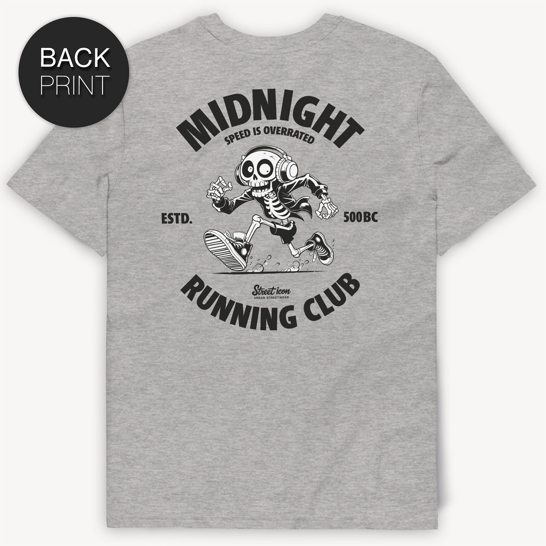 Midnight Running Club T-Shirt mit 2-seitigem Print - Street Icon