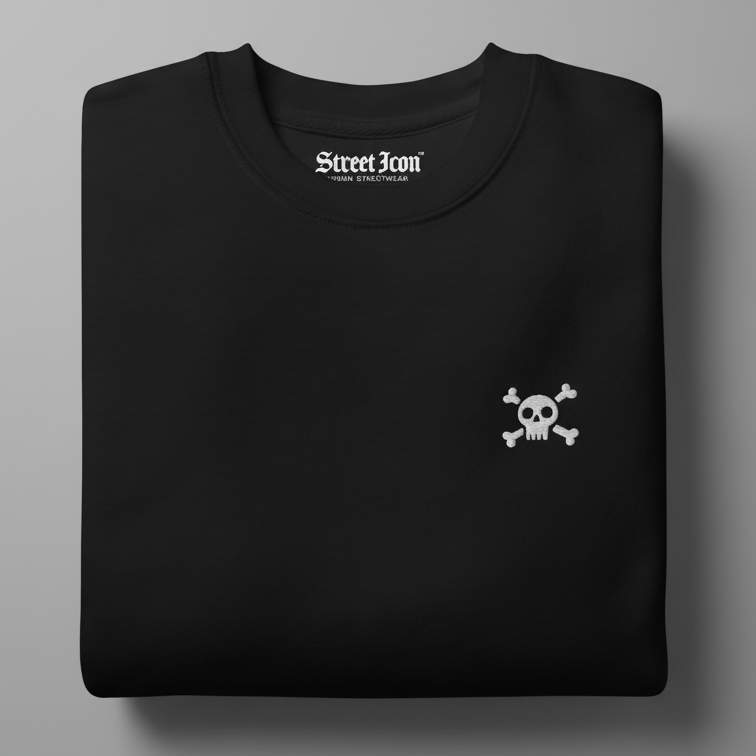 Skull Pullover mit Brustbestickung
