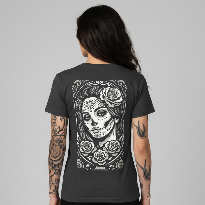 Dia De Muertos T-Shirt, 2-seitiger Print