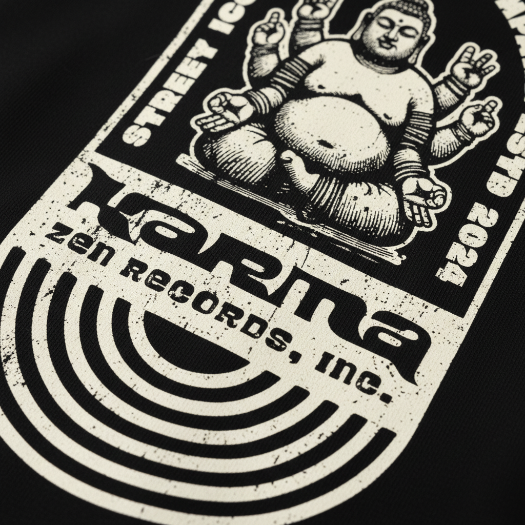 Karma Buddha Premium Hoodie mit 2-seitigem Print